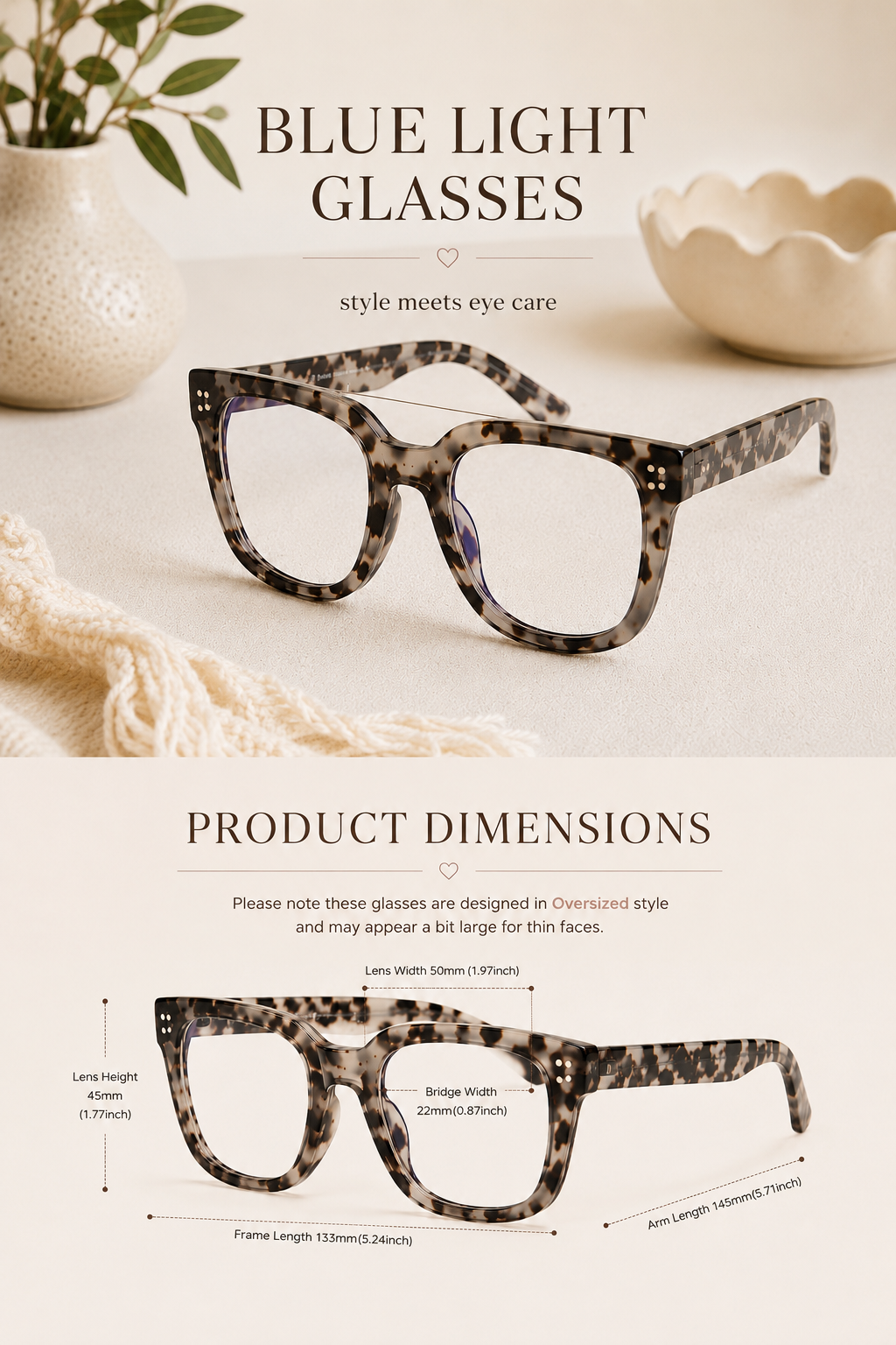 Blue Light Glasses - Grey Demi